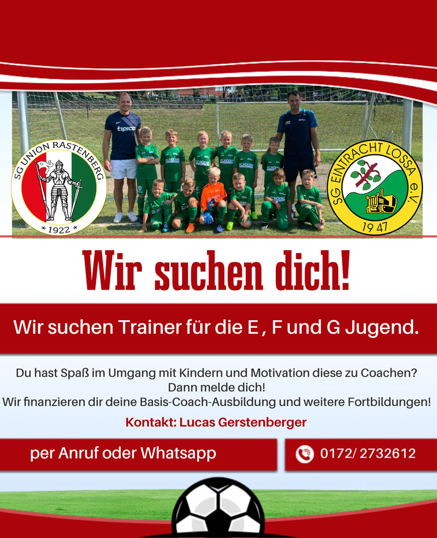 SG Union, Rastenberg, Fußball, Mannschaft, Kinder, Jugend, Sport, Spiel, Trainer