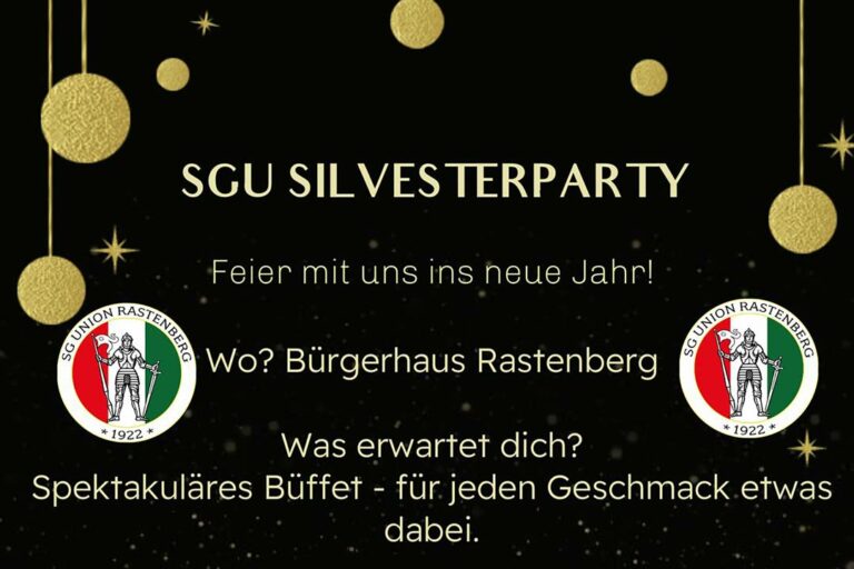 SG Union Rastenberg, Rastenberg, Veranstaltung, Silvester, Party