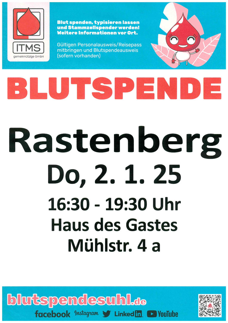 Blutspende in Rastenberg