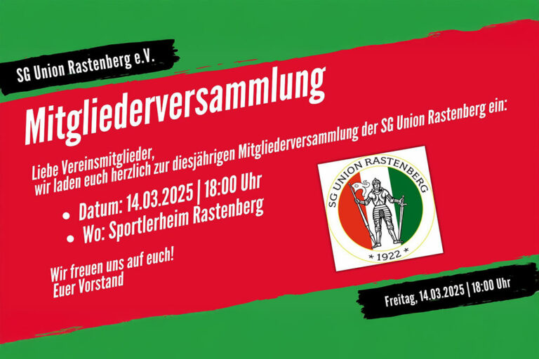 SG Union Rastenberg, Sport, Fussball