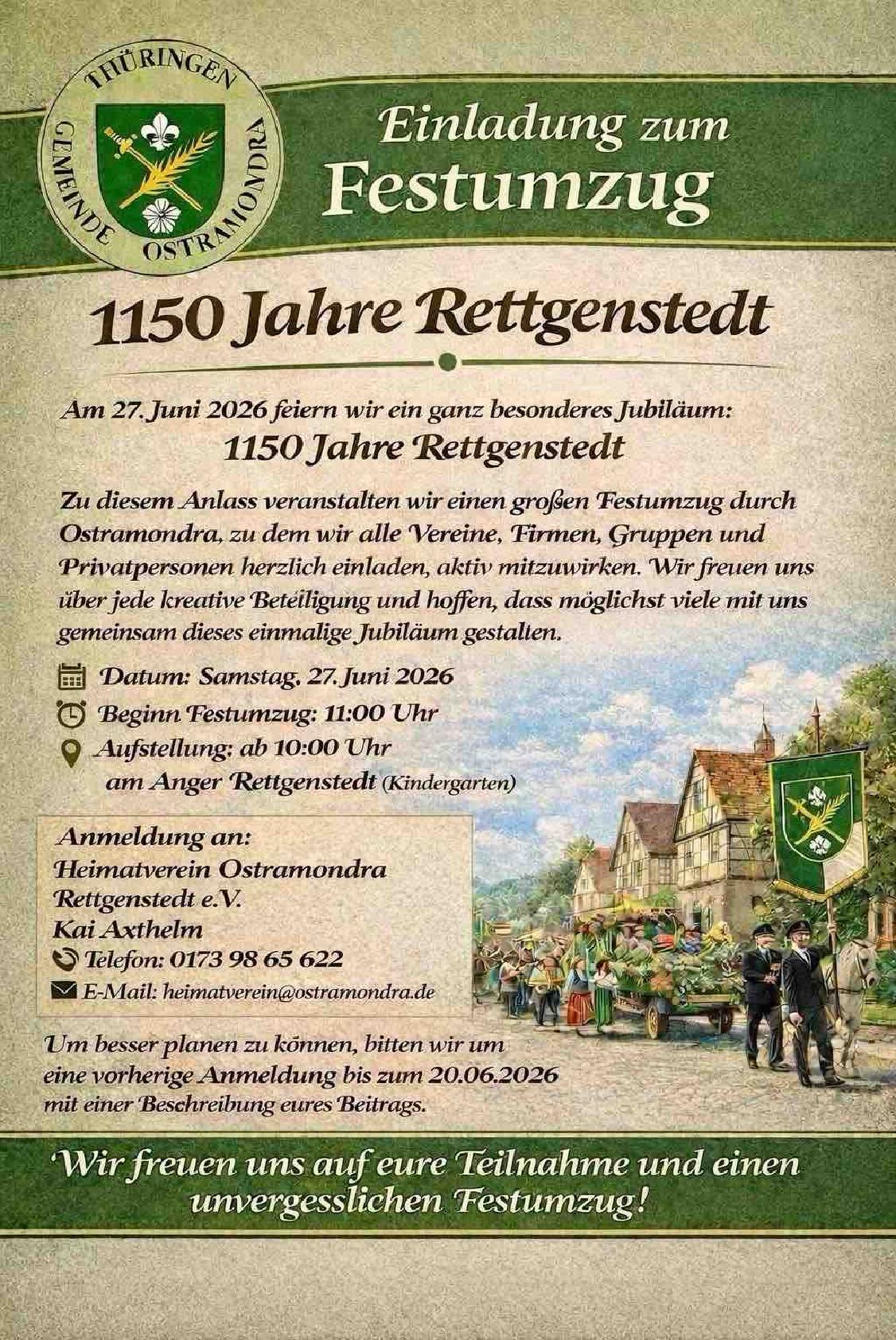 OM Einladung Festumzug Ostramondra - Festumzug zum Jubiläum