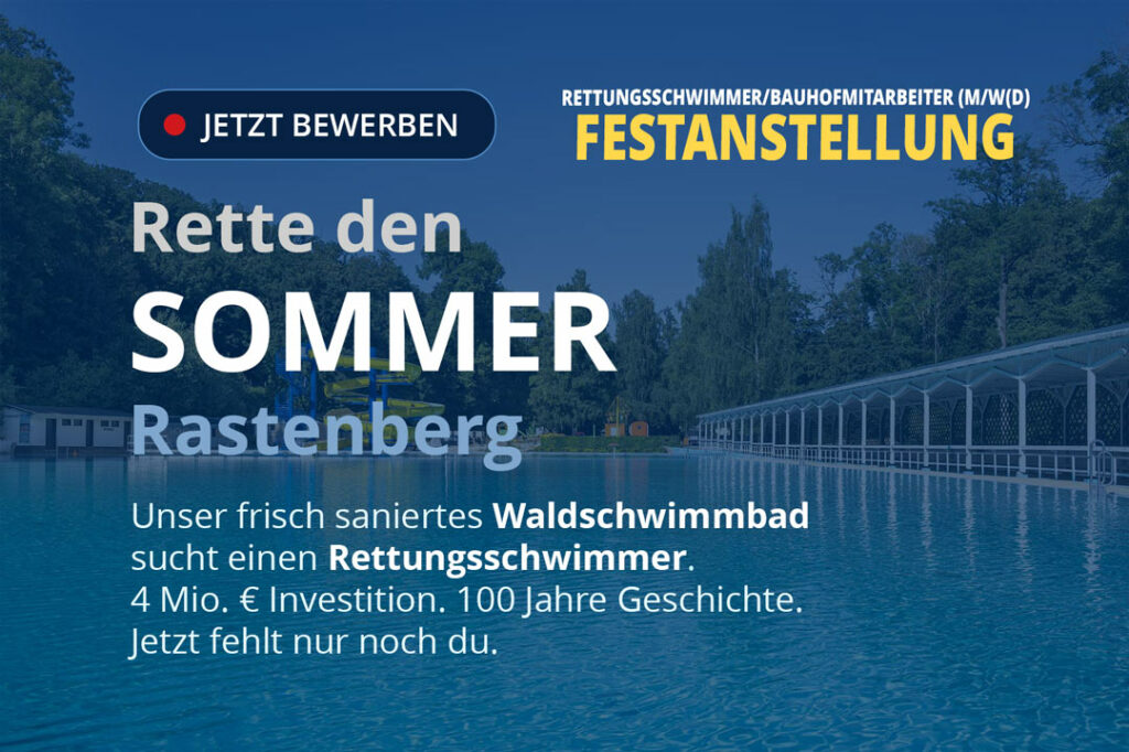 Schwimmbad Rastenberg sucht Rettungsschwimmer