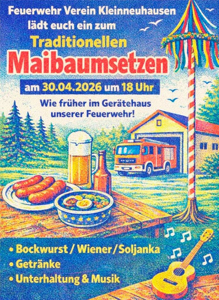 Kleinneuhausen lädt ein zum Maibaumsetzen
