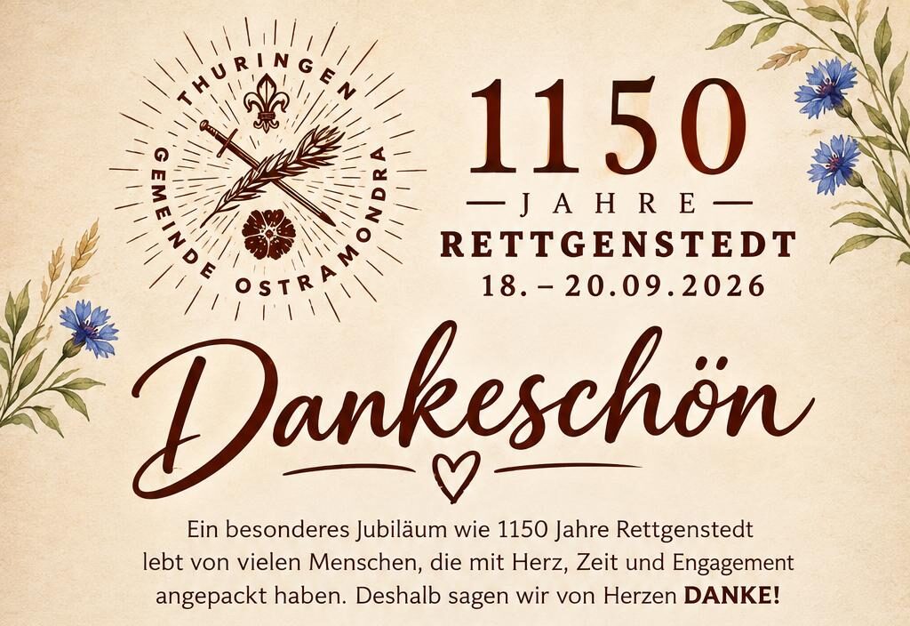 1150 Jahre Rettgenstedt – Dankeschön